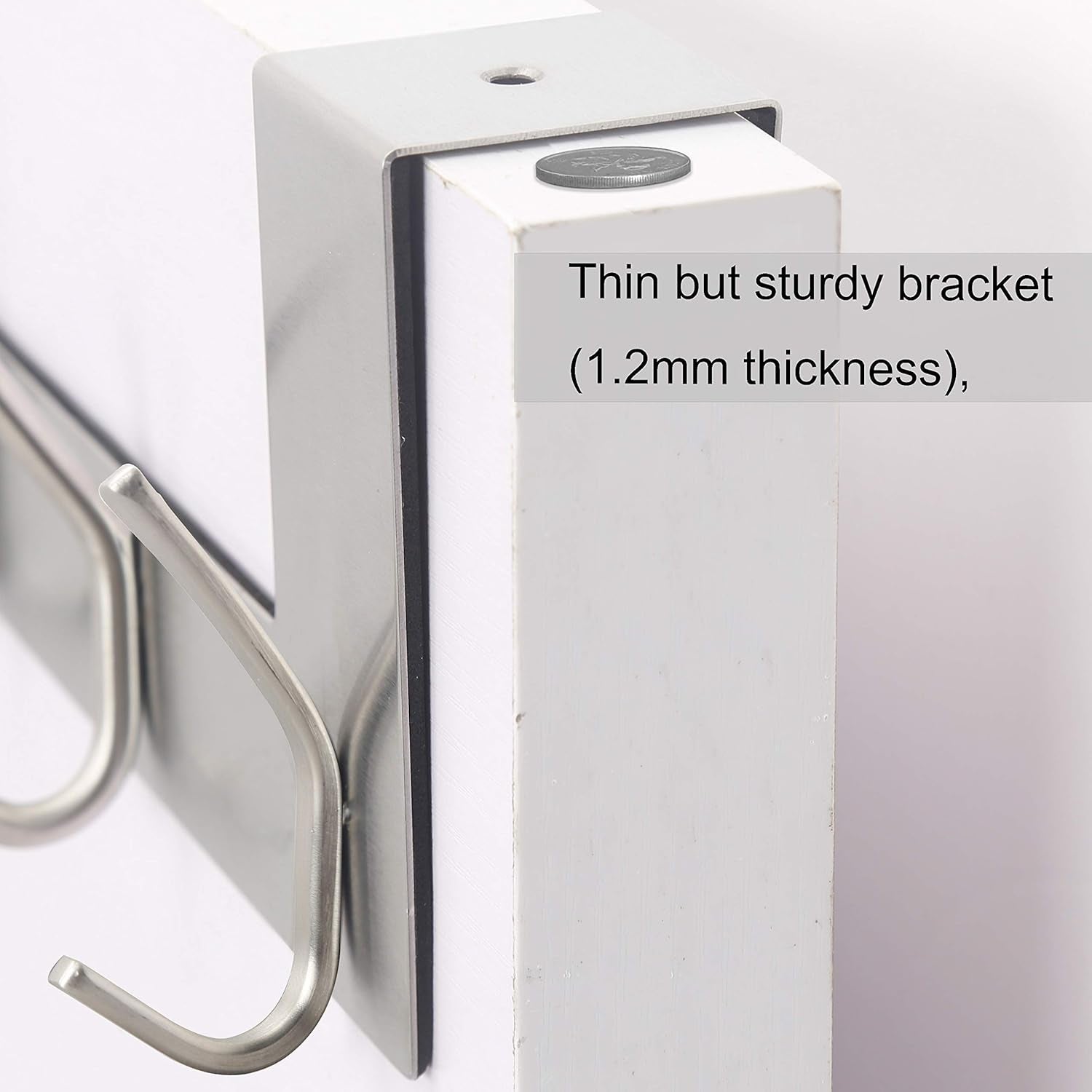 over the Door Hook Door Hanger:Over the Door Towel Rack with 6 Hooks for Hanging Coats,Door Coat Hanger Towel Hanger over Door Coat Rack for Towels,Clothes,Back of Bathroom,Silver