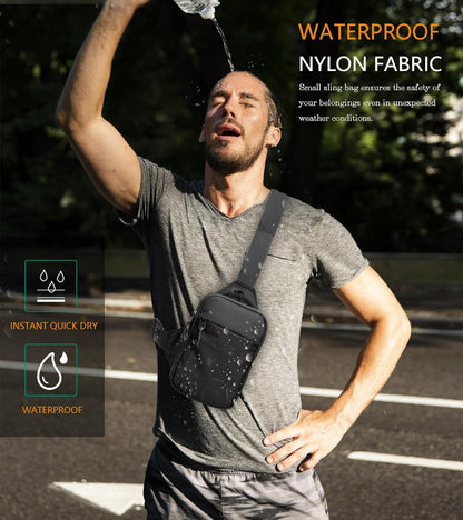 Compact Waterproof Crossbody Sling Bag for Travel - Unisex Casual Design