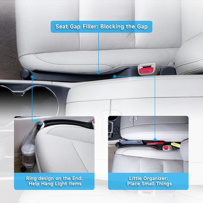 Multifunctional Car Seat Gap Filler Set of 2 - Soft Foam Organizer with Hook Function - Universal Fit 