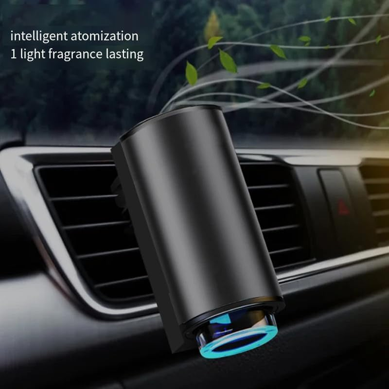 Rechargeable Car Air Freshener Diffuser with Adjustable Aroma Settings and Three Essential Oil Bottles