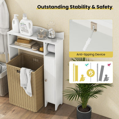 Over-the-Toilet Storage Cabinet with Integrated Toilet Paper Holder