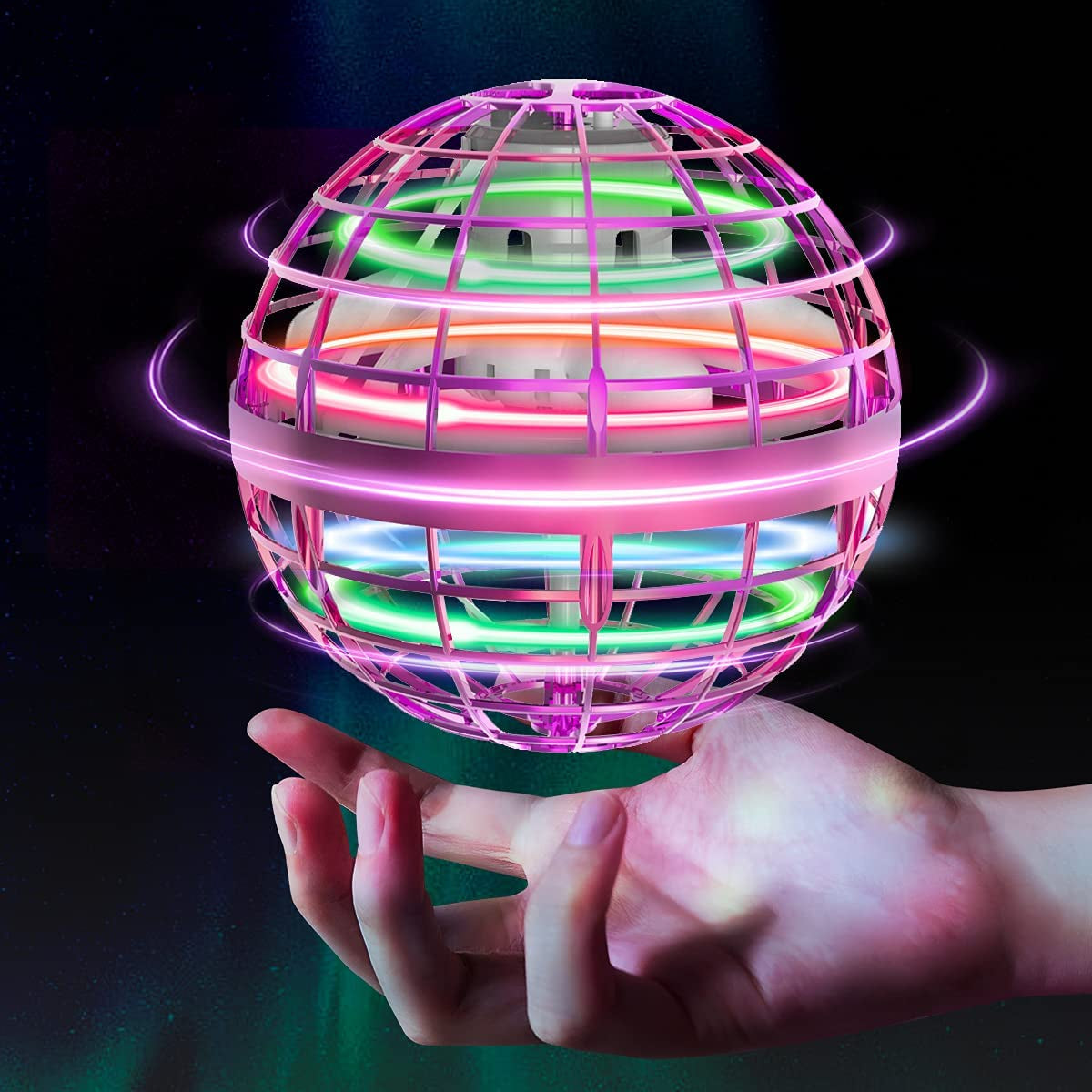 Hand-Controlled Flying Orb Ball Toy - Mini Drone for Outdoor Play, Ideal Birthday Gift for Kids and Adults (Blue)
